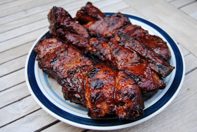 grilled barbecue pork country ribs